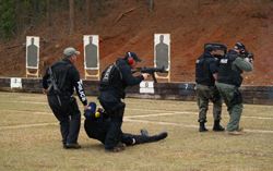 SWAT Team Practicing At Gun Range