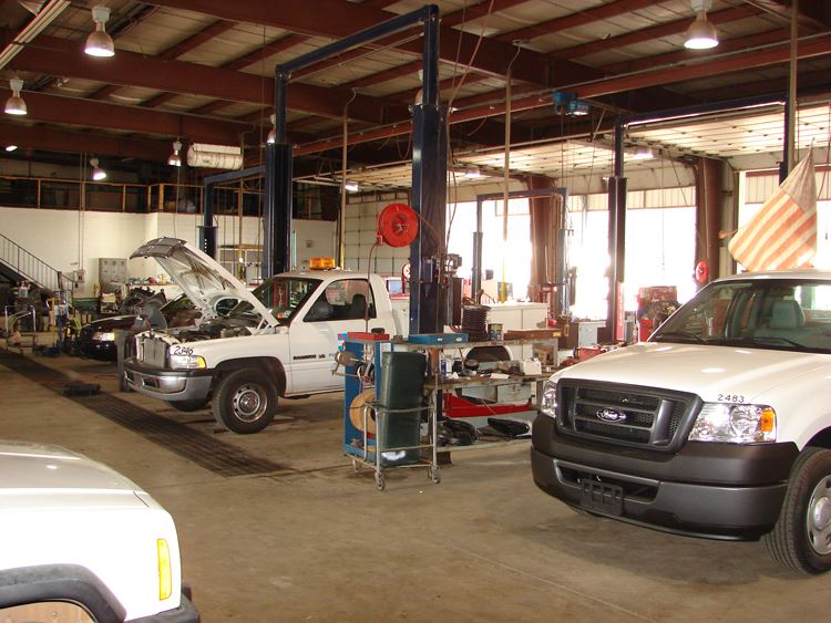 Cars Being Worked on by Fleet Services