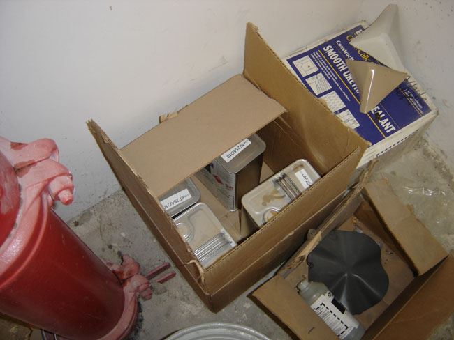 Boxes Stacked for Fire Prevention