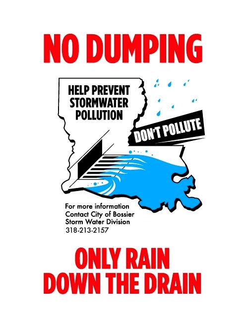 No dumping. Only rain down the drain.